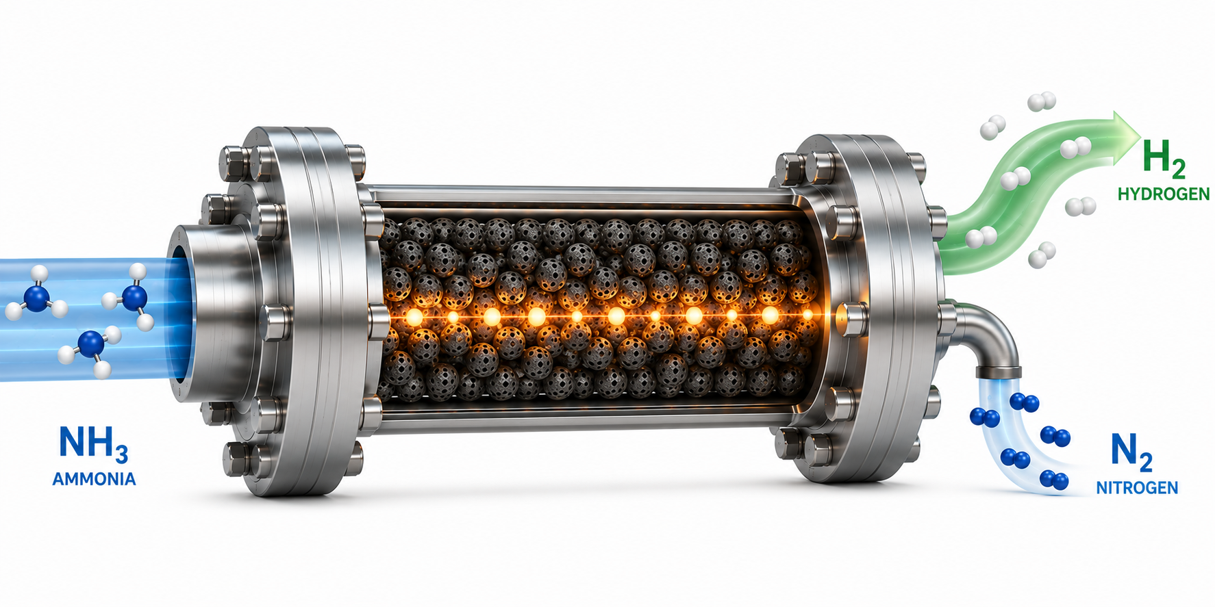 Catalytic Ammonia Cracking for Hydrogen Production